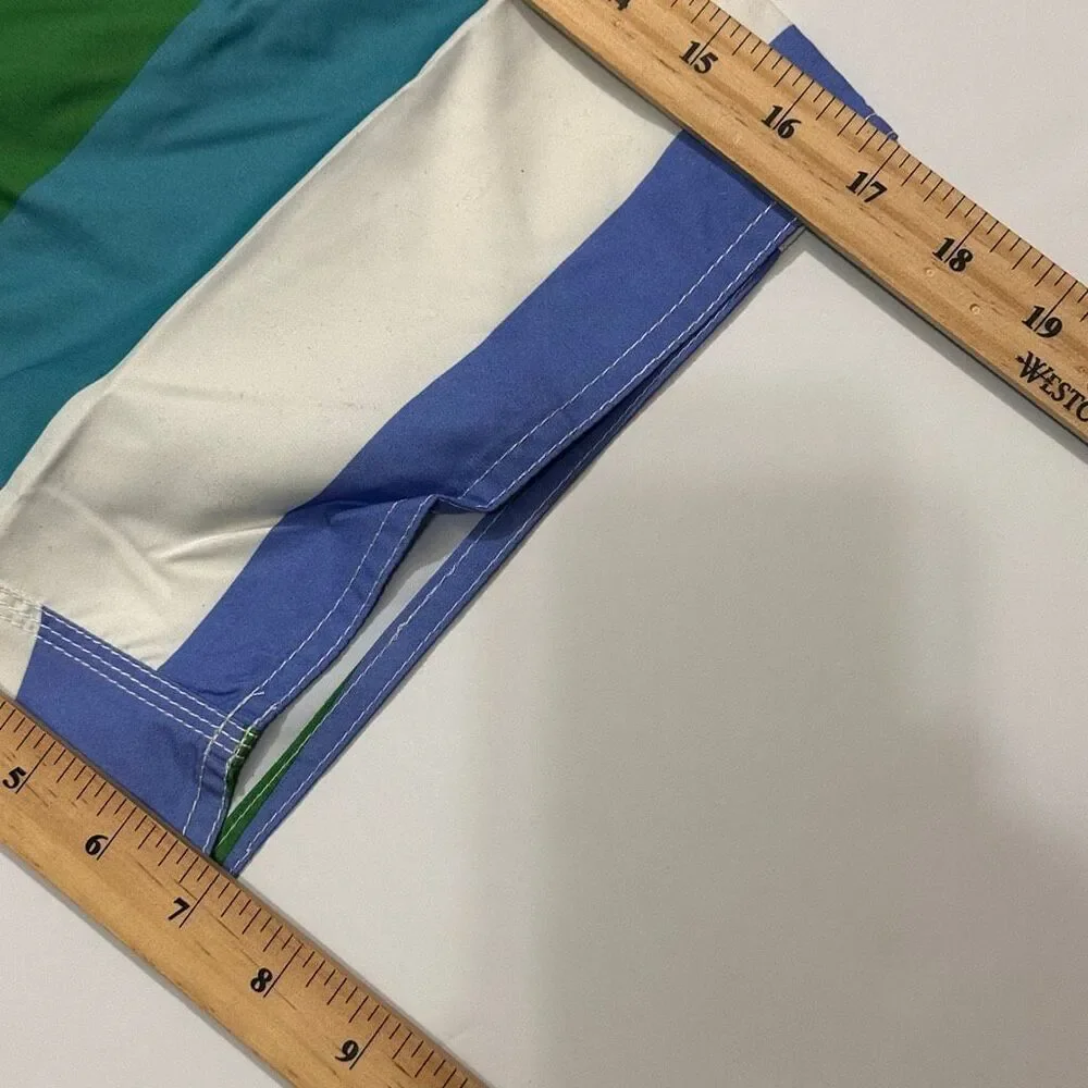 Chalaco Striped Swim Trunks Blue, Green, White | Men Size 12/Medium
